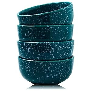 CLAYBENDER Handcrafted 180ml Marble Design Ceramic Bowl Set - A Beautiful Addition to Your Kitchen Collection - Set of 4 Bowls (Green)